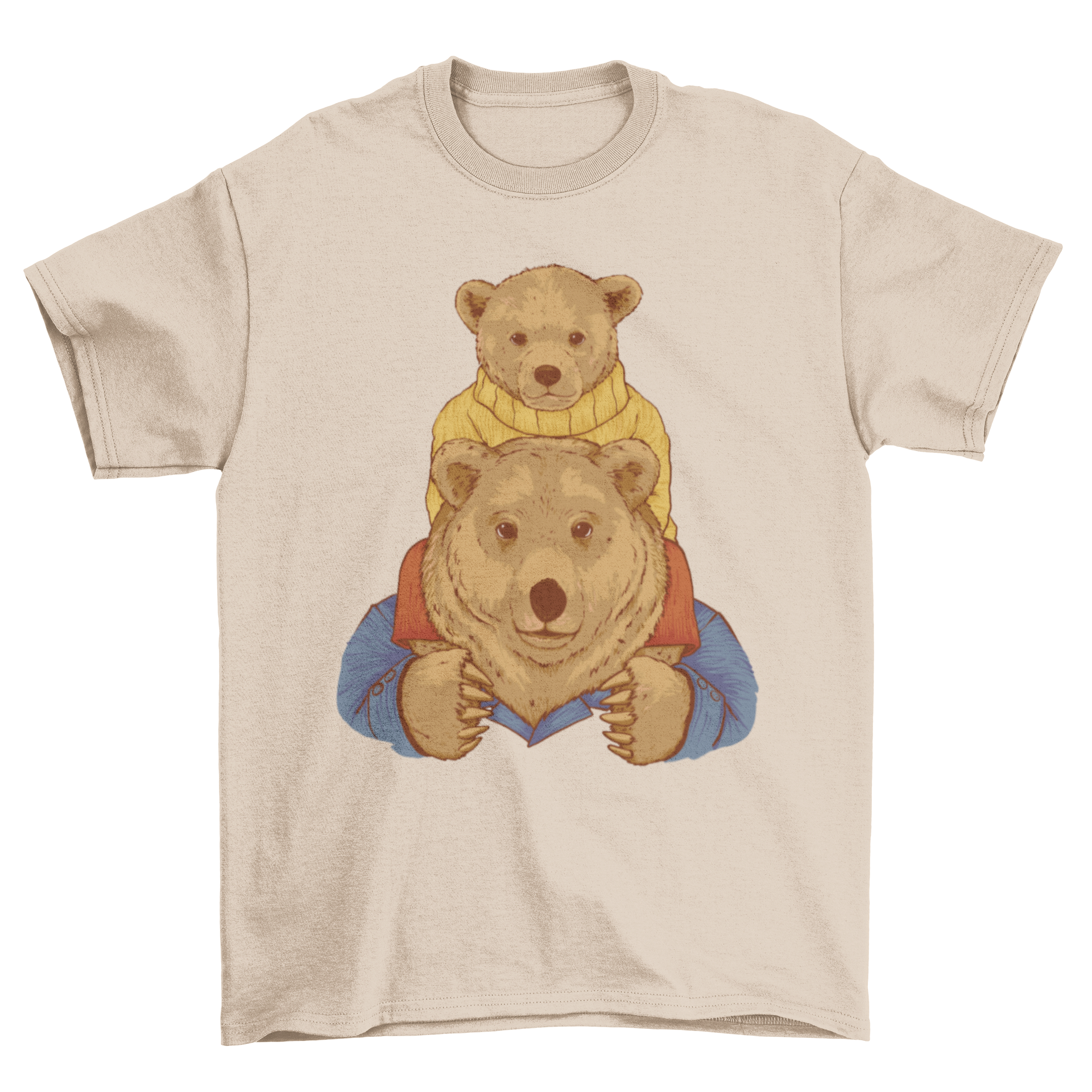 A cute Bear Father and Son T-shirt featuring a charming bear family design, perfect for family bonding.