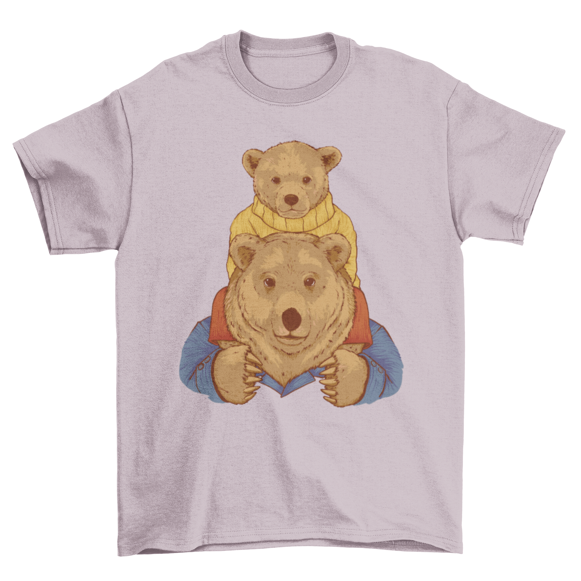 A cute Bear Father and Son T-shirt featuring a charming bear family design, perfect for family bonding.