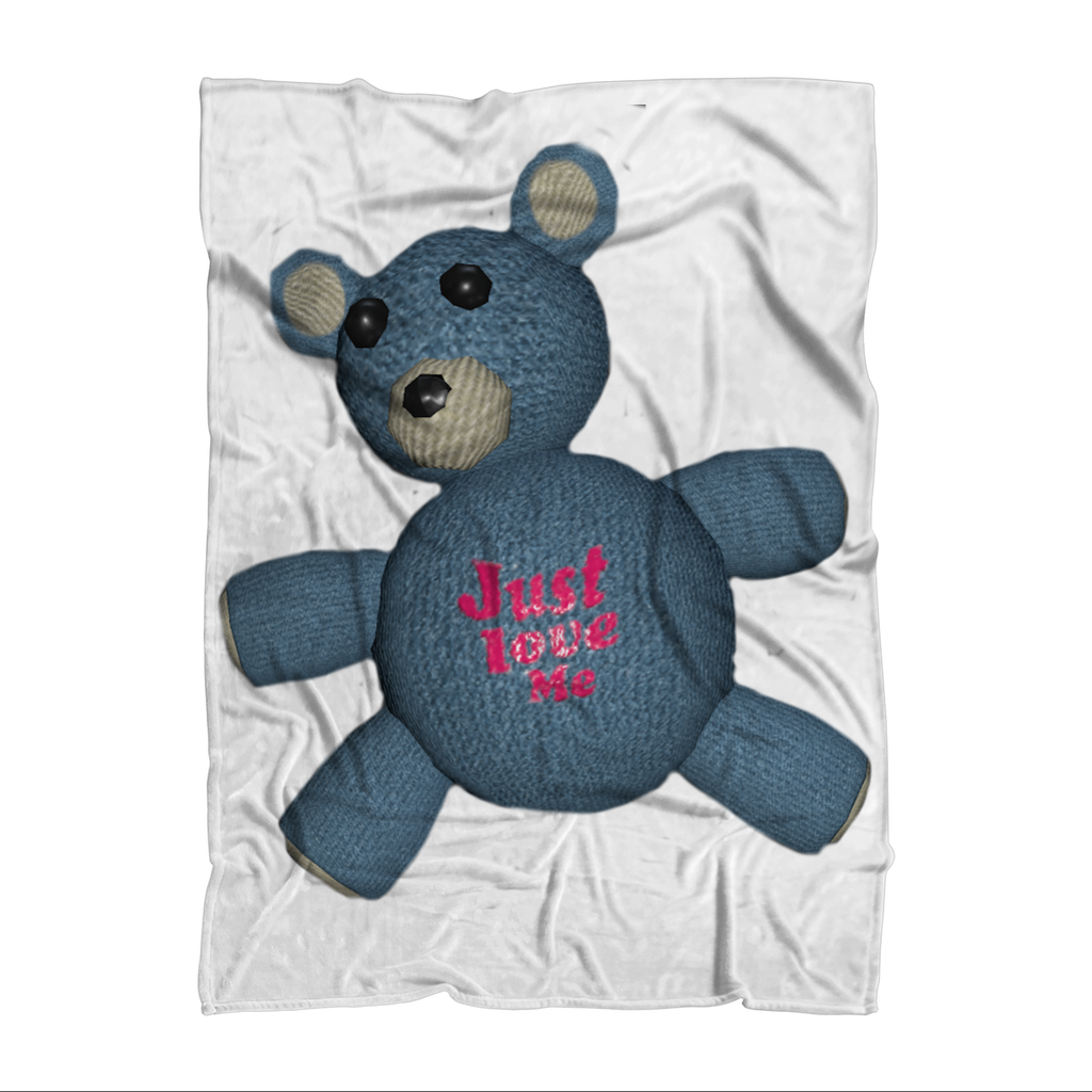 Bear_Object Sublimation Throw Blanket made of 100% polyester fleece, featuring a cozy design with a white back, perfect for warmth and style.