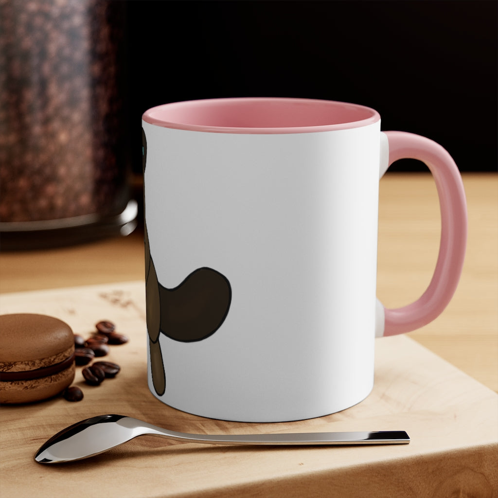 Beatrice 11oz Accent Mug featuring a white ceramic body with a colored interior and handle, showcasing vibrant color schemes.