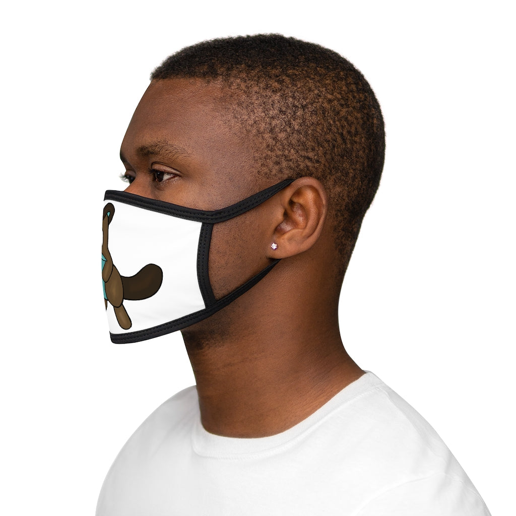 Beatrice Mixed-Fabric Face Mask featuring a black outer edge and soft cotton interior, designed for comfort and style.