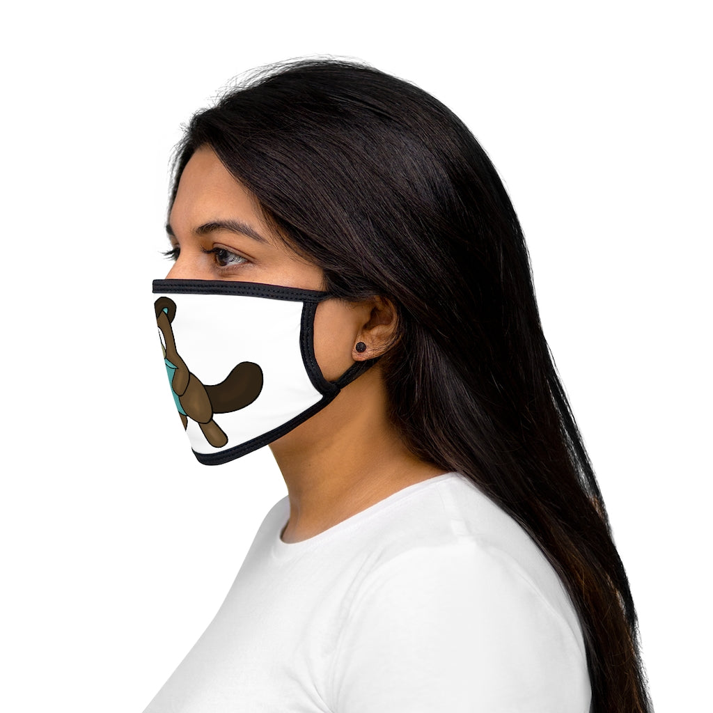 Beatrice Mixed-Fabric Face Mask featuring a black outer edge and soft cotton interior, designed for comfort and style.