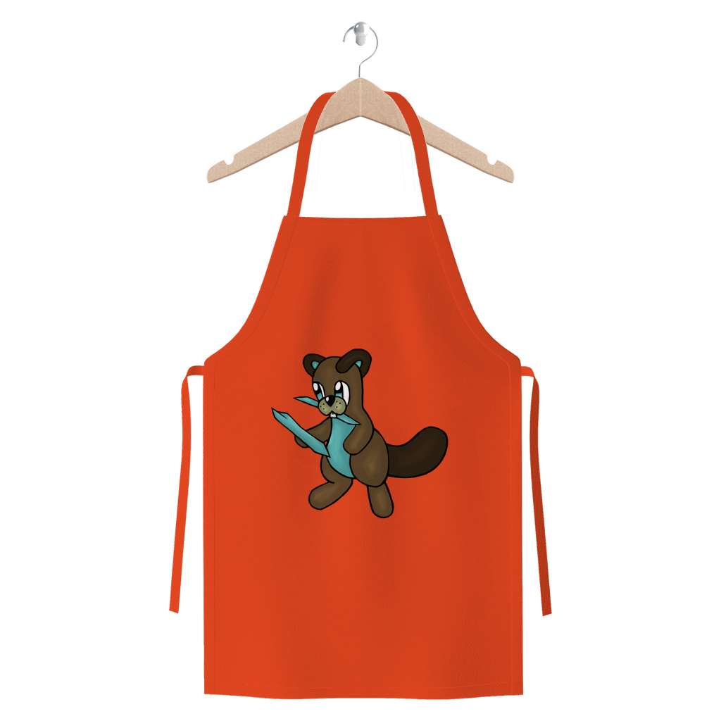 Beatrice Premium Jersey Apron made from heavyweight cotton twill, featuring self-fabric ties and available in various colors.