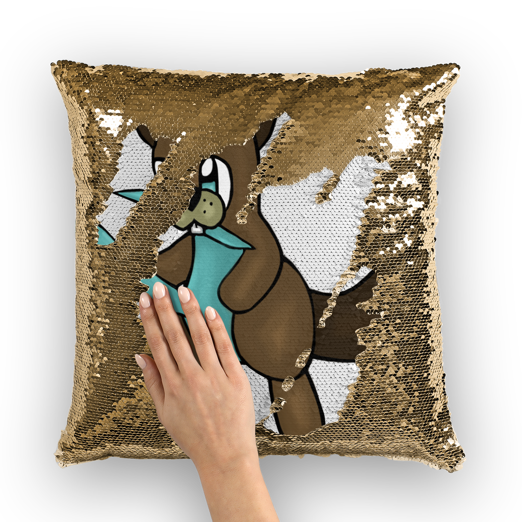 Beatrice Sequin Cushion Cover featuring a colorful mermaid sequin design, perfect for home decor enhancement.