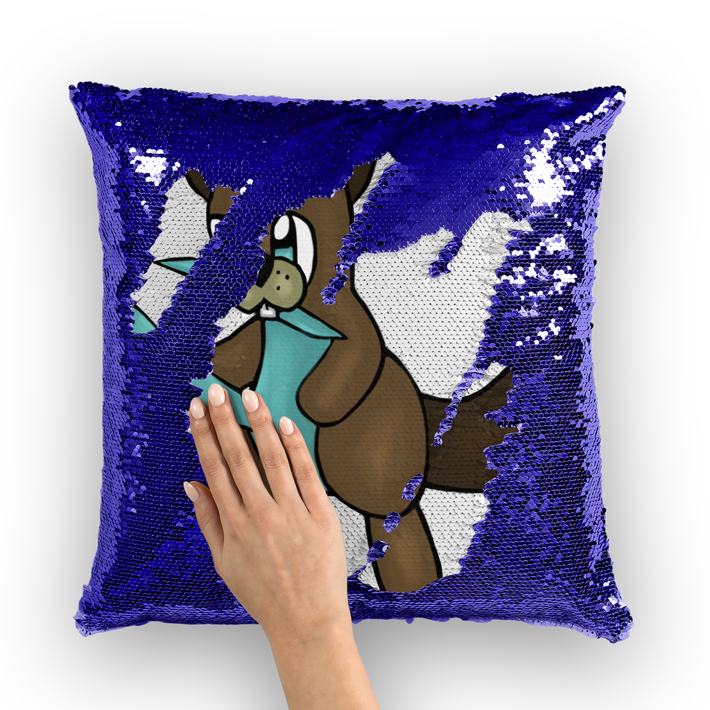 Beatrice Sequin Cushion Cover featuring a colorful mermaid sequin design, perfect for home decor enhancement.