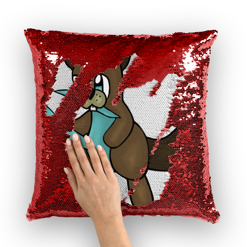 Beatrice Sequin Cushion Cover featuring a colorful mermaid sequin design, perfect for home decor enhancement.