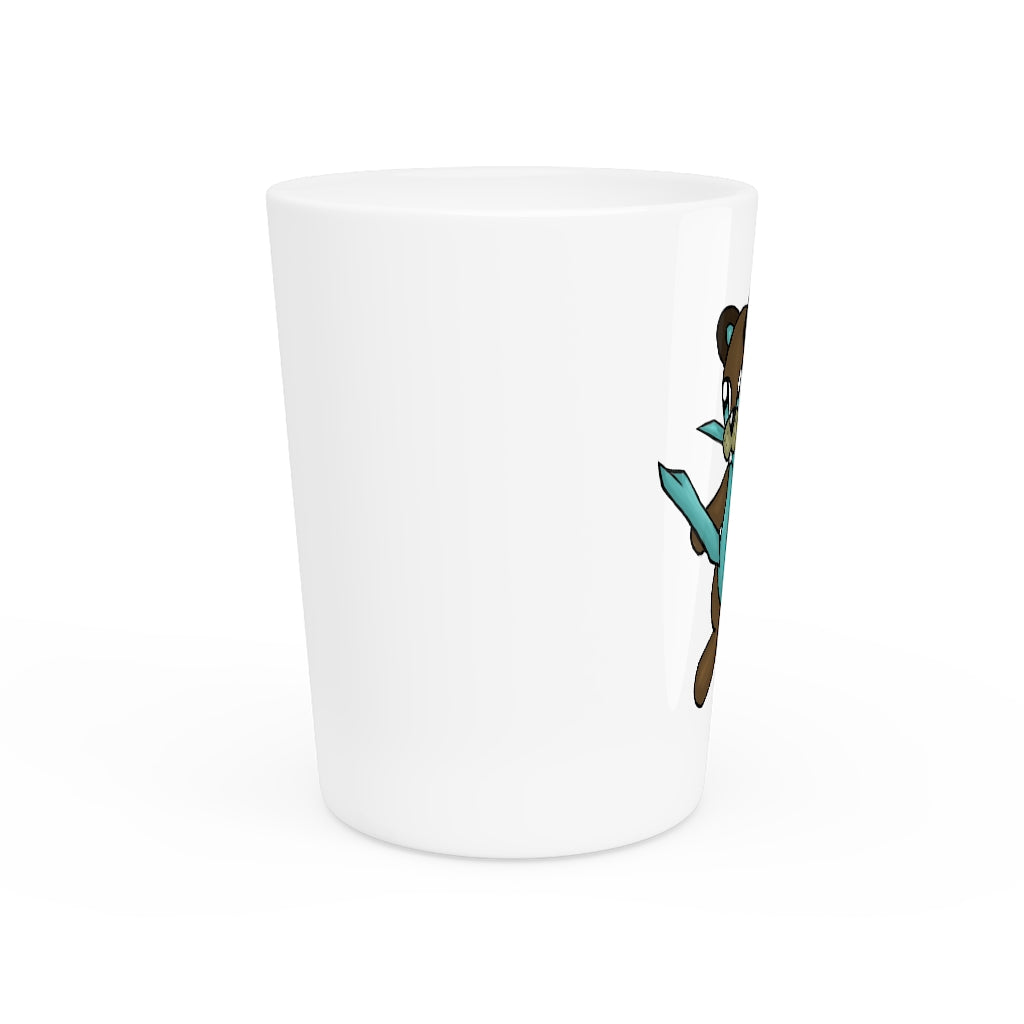 Personalized Beatrice Shot Glass with white ceramic and customizable design, available in white or black interior.