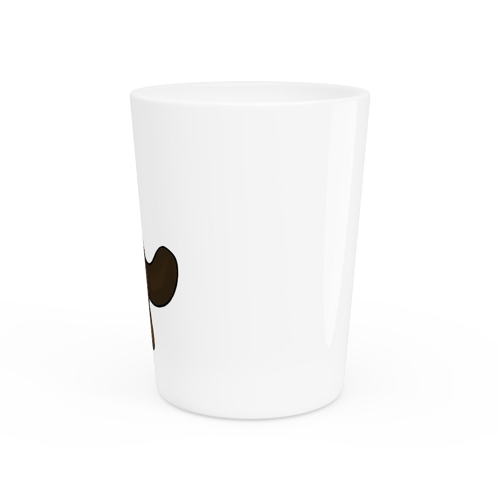 Personalized Beatrice Shot Glass with white ceramic and customizable design, available in white or black interior.