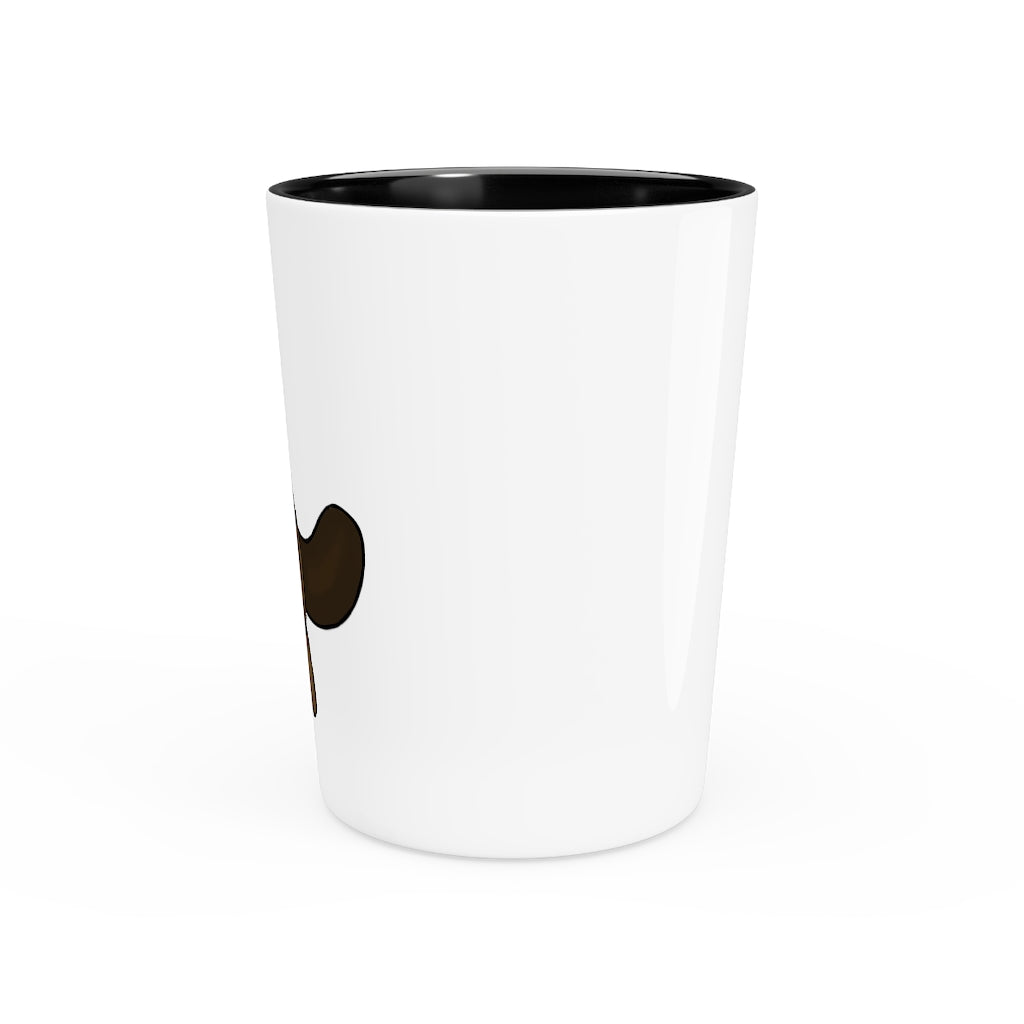 Personalized Beatrice Shot Glass with white ceramic and customizable design, available in white or black interior.