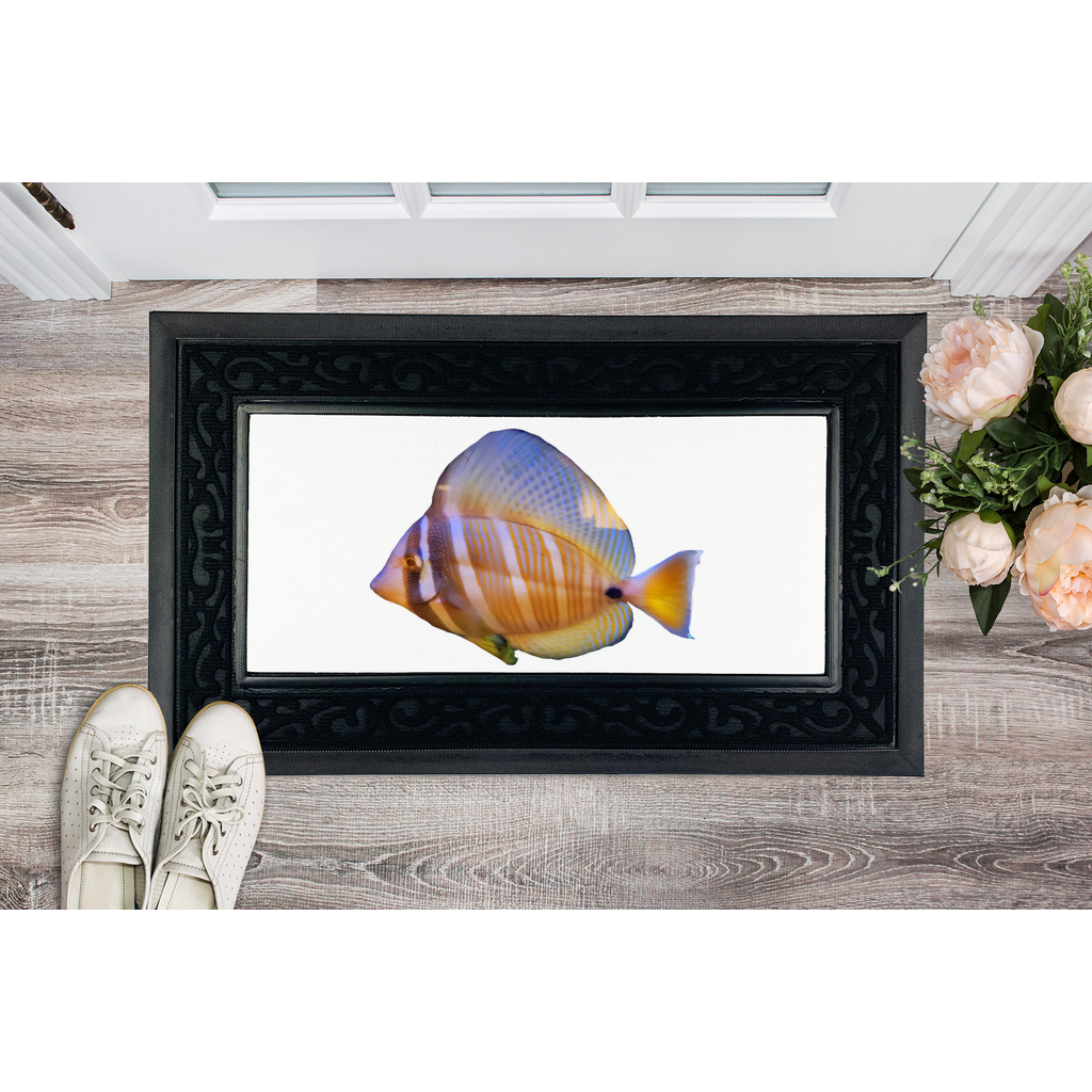 Beautiful Colored Fish Sublimation Heavy Duty Door Mat with a vibrant design and non-slip rubber base, perfect for enhancing entryways.