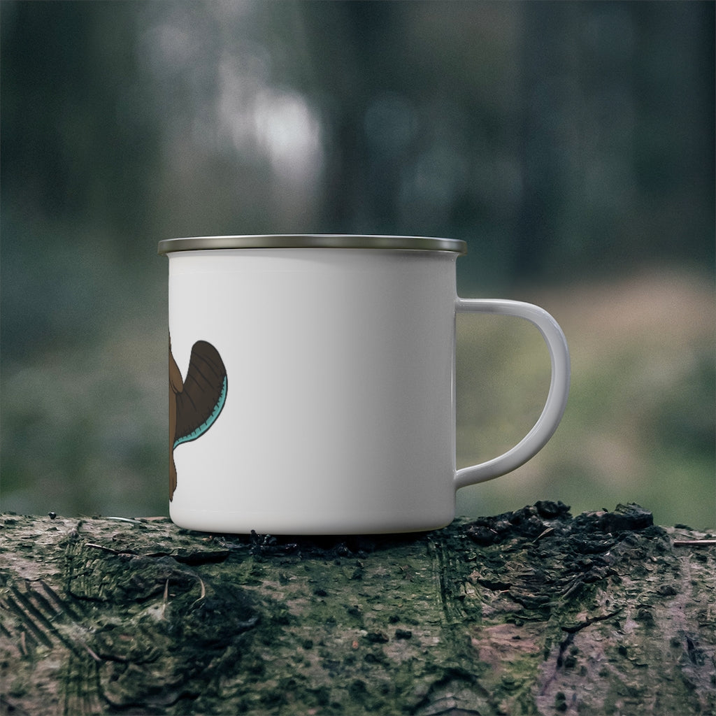 Beaveice Enamel Camping Mug with a C-handle, showcasing a vibrant design and durable enamel finish, perfect for outdoor adventures.