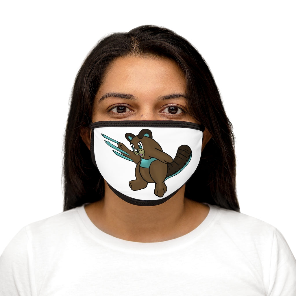 Beaveice Mixed-Fabric Face Mask featuring a black outer edge and earloops, made from polyester and cotton for comfort and style.