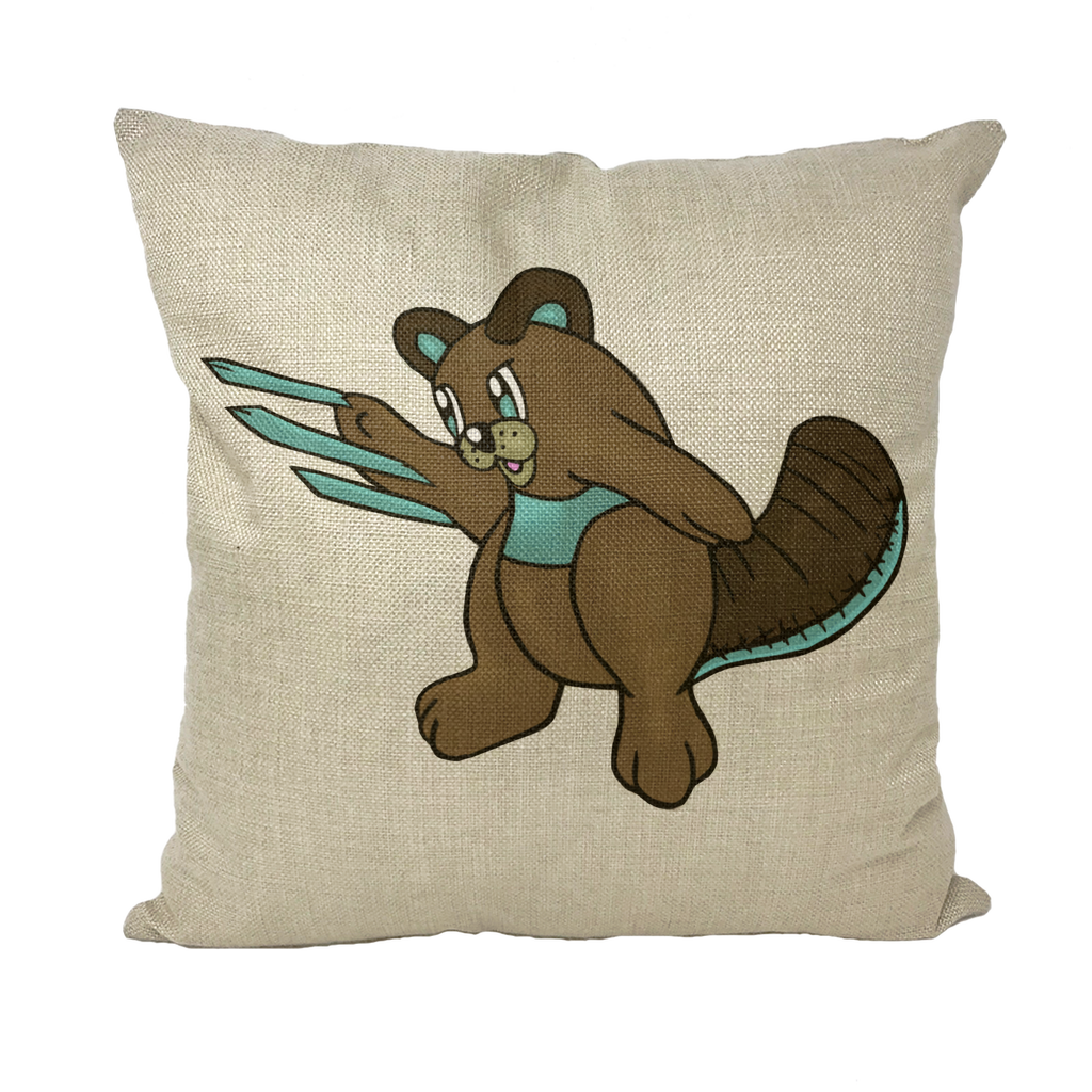 Beaveice Throw Pillow with vibrant design and comfortable insert, perfect for home decor.