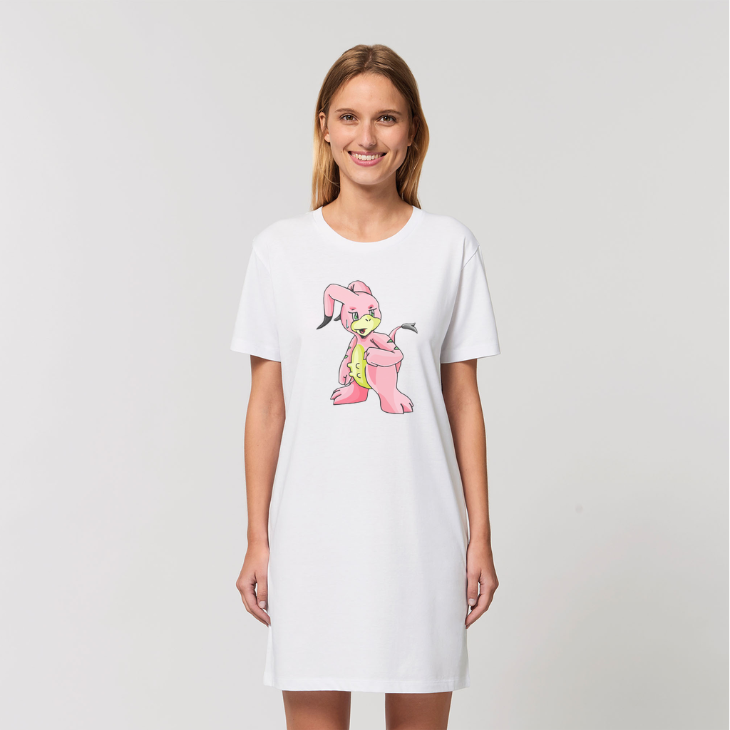 Bebow Organic T-Shirt Dress in various colors, showcasing its soft fabric and stylish design.