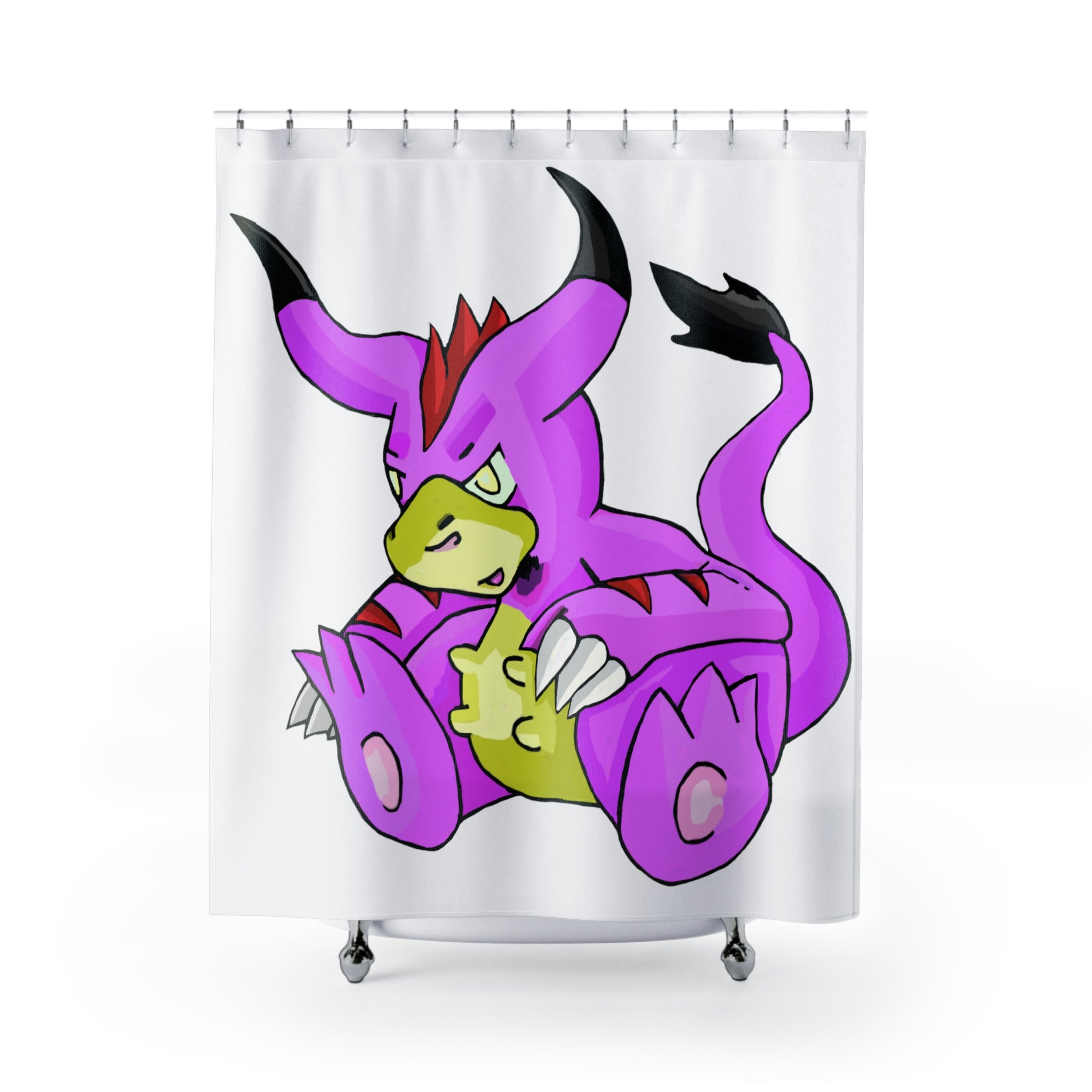 Bebow Shower Curtain featuring vibrant custom designs on durable polyester fabric, perfect for any bathroom decor.