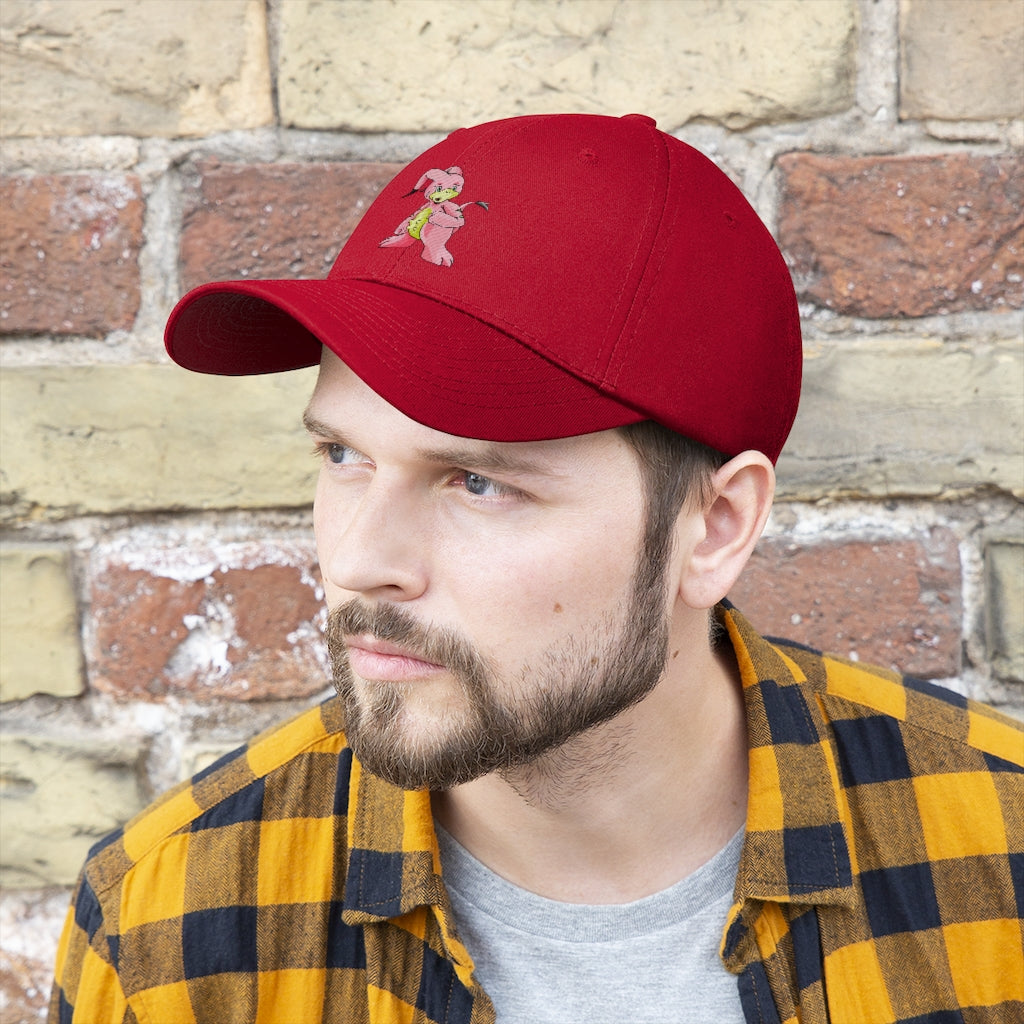 Bebow Unisex Twill Hat in solid color, showcasing its 6-panel design and adjustable Velcro closure, perfect for outdoor activities.