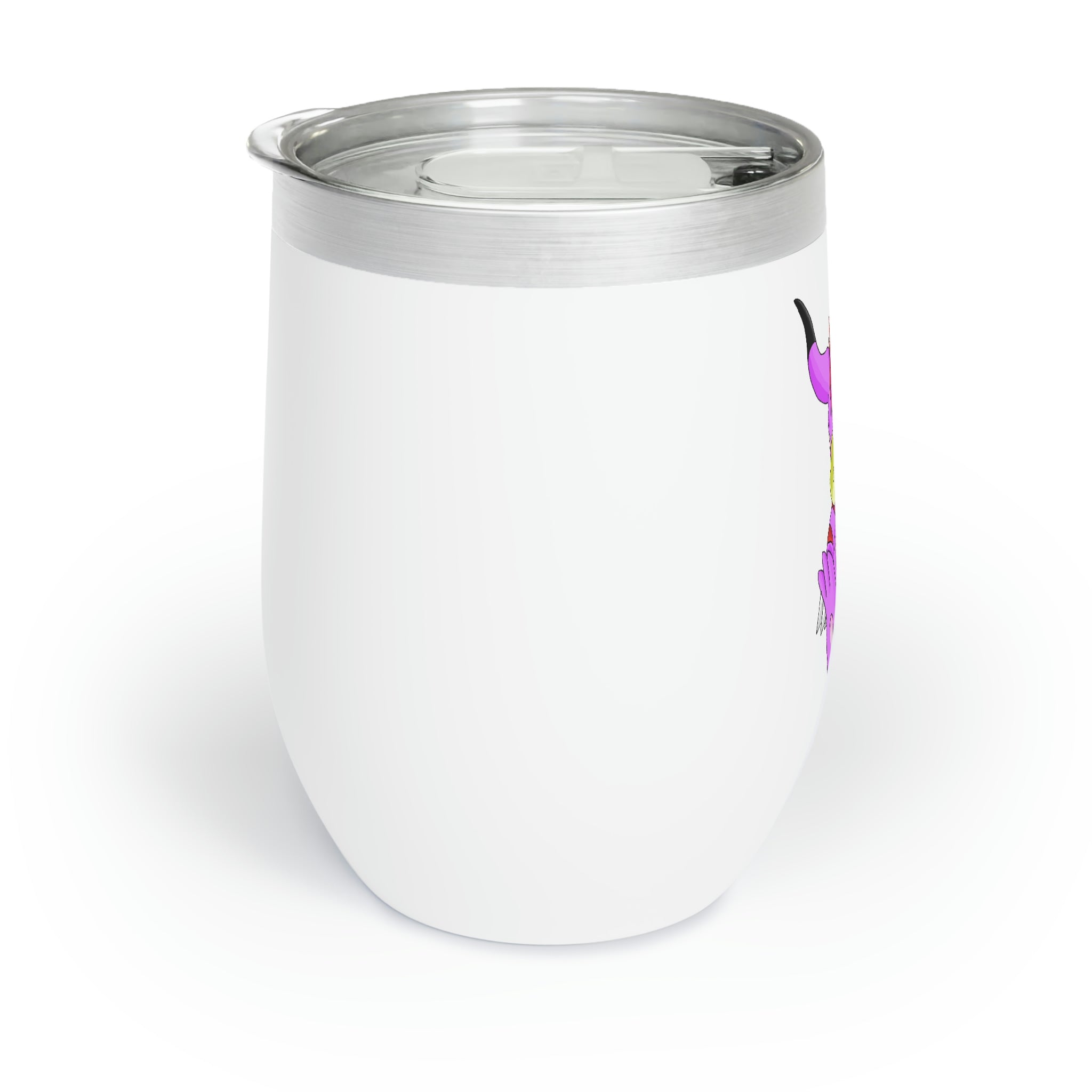 Beboxu Chill Wine Tumbler in stainless steel with a sleek design, showcasing its double-insulated walls and customizable surface.