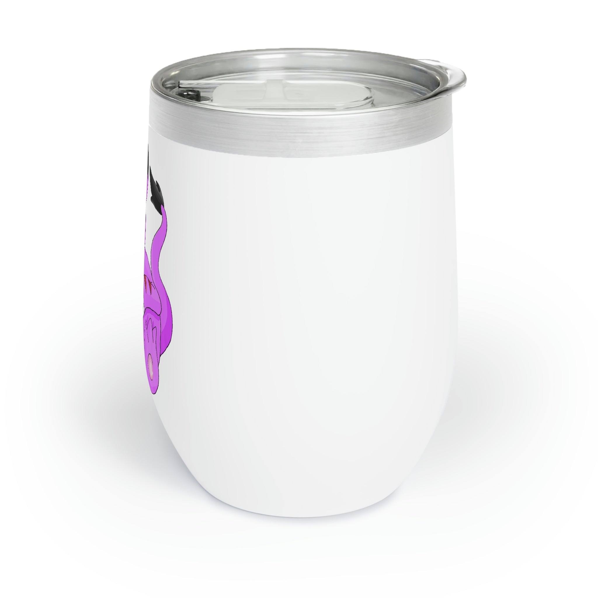 Beboxu Chill Wine Tumbler in stainless steel with a sleek design, showcasing its double-insulated walls and customizable surface.