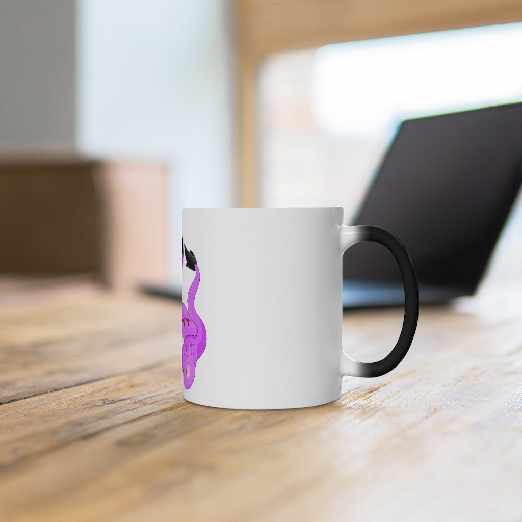 Beboxu Color Changing Mug showcasing its vibrant color transformation when filled with hot liquid.