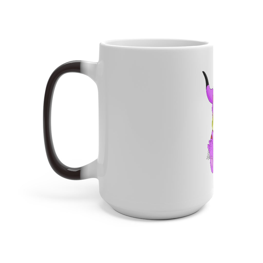 Beboxu Color Changing Mug showcasing its vibrant color transformation when filled with hot liquid.