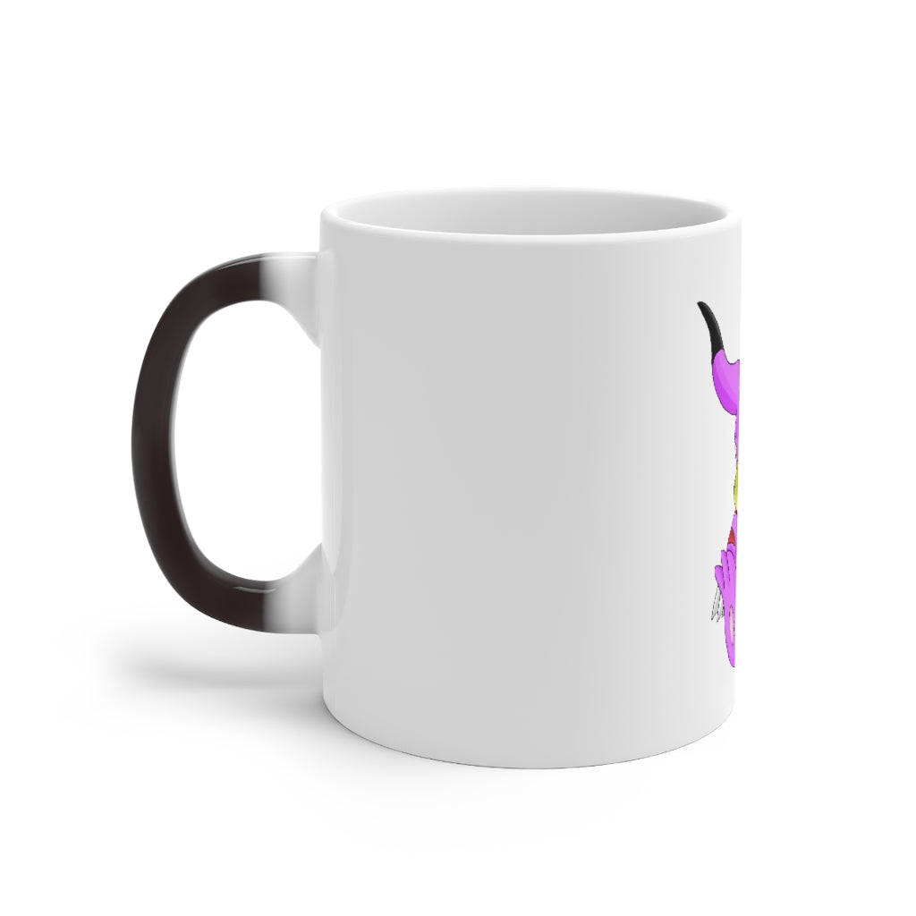 Beboxu Color Changing Mug showcasing its vibrant color transformation when filled with hot liquid.