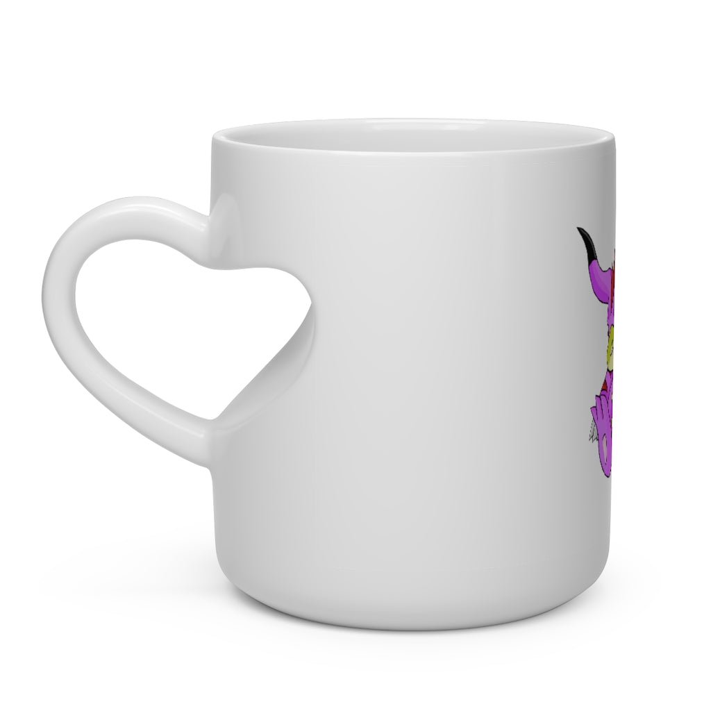 Beboxu Heart Shape Mug featuring a white ceramic finish and a heart-shaped handle, perfect for hot beverages.