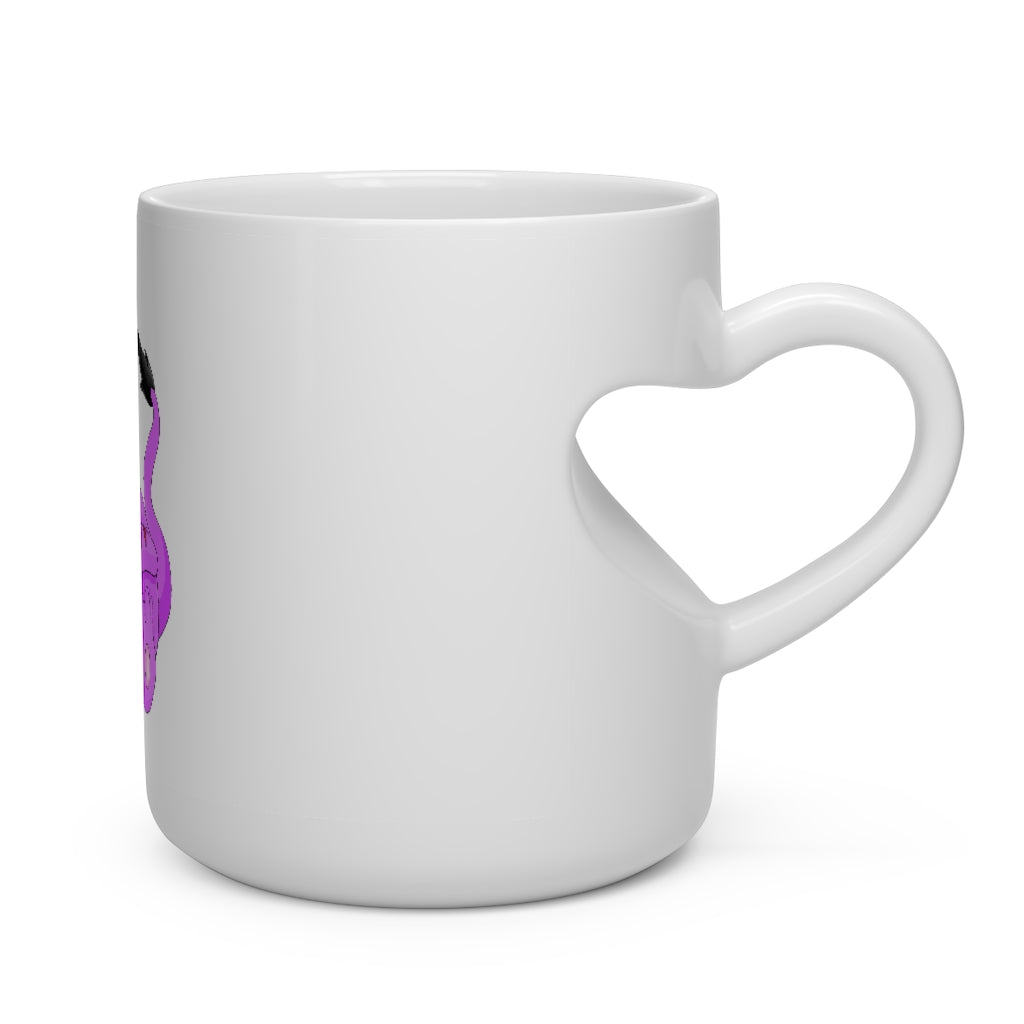 Beboxu Heart Shape Mug in white ceramic with a heart-shaped handle, perfect for hot beverages.