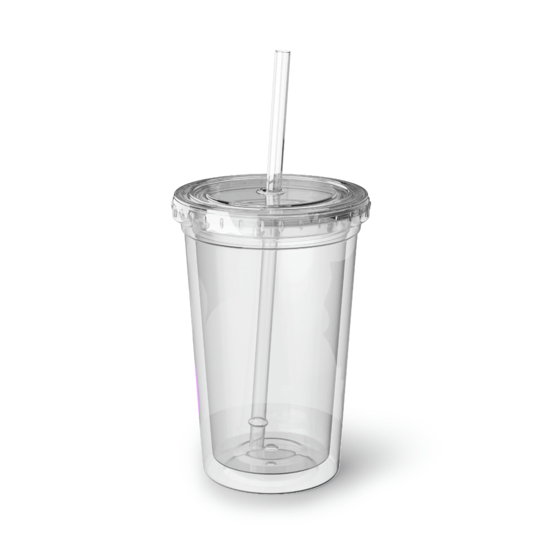 Beboxu Suave Acrylic Cup in stainless steel with a black plastic straw, showcasing a customizable design.