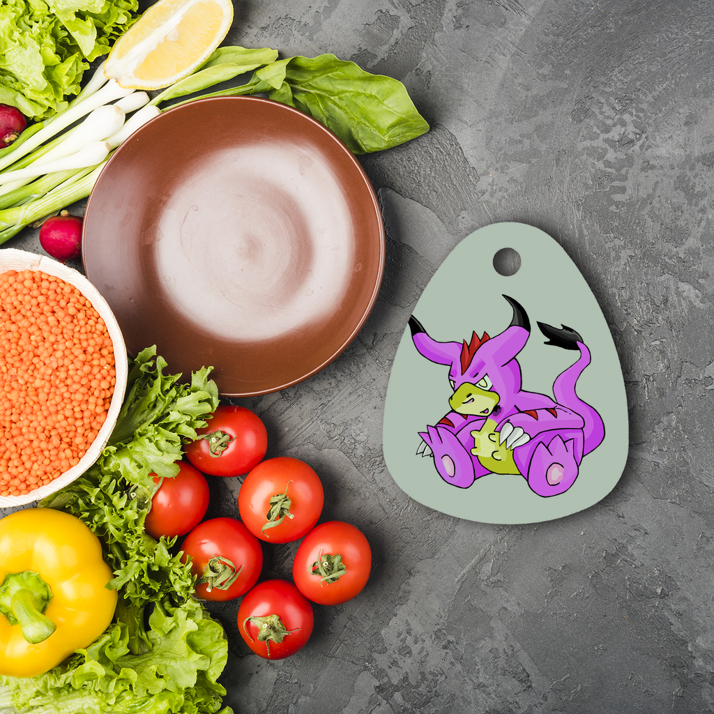 Beboxu Sublimation Glass Cutting Board in round shape with vibrant custom design, featuring rubber feet for stability.