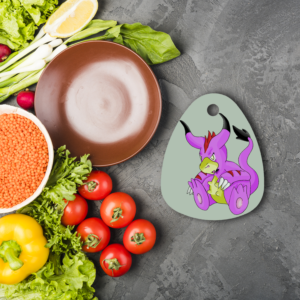 Beboxu Sublimation Glass Cutting Board with custom design, featuring a round shape and rubber feet for stability.