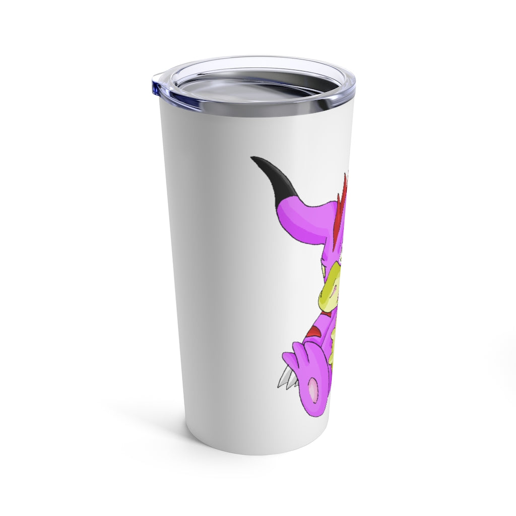 Beboxu Tumbler 20oz in stainless steel with a see-thru plastic lid, showcasing its sleek design and rounded corners.