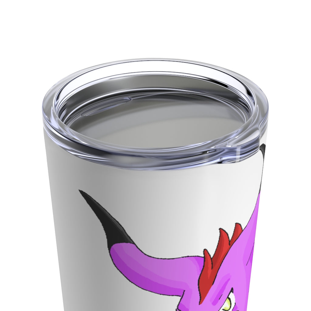 Beboxu Tumbler 20oz in stainless steel with a see-thru plastic lid, showcasing its sleek design and rounded corners.