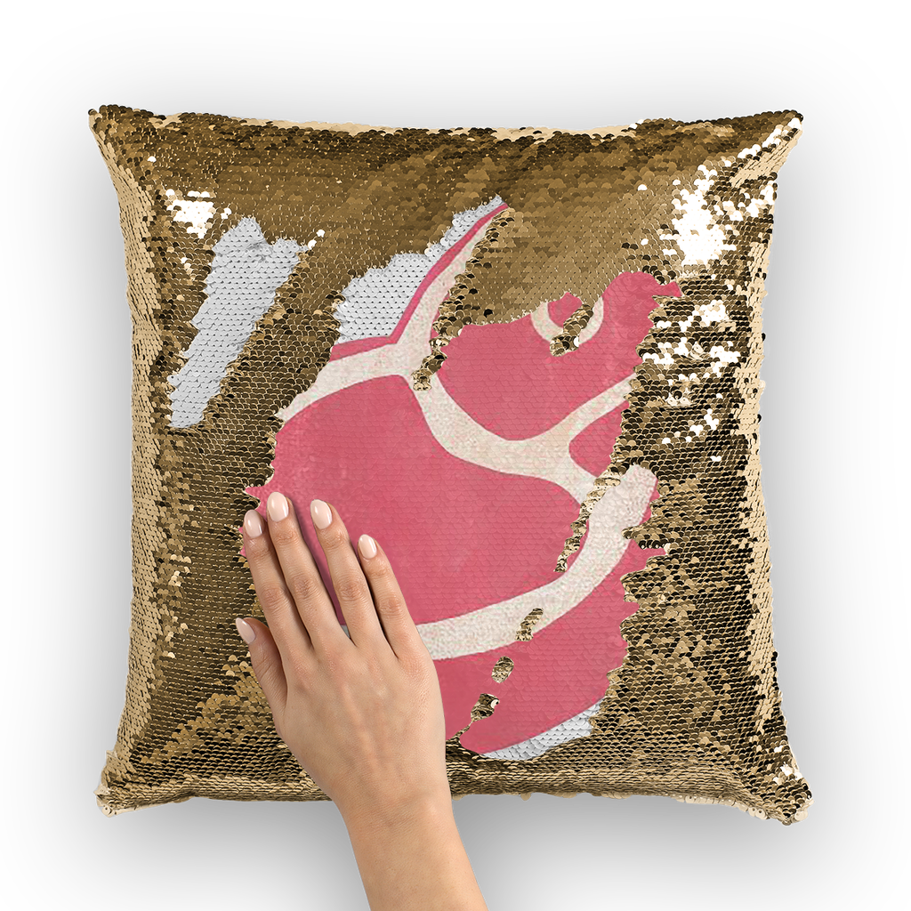 Beef Sequin Cushion Cover featuring a vibrant mermaid design with sequins that change color, perfect for home decor.