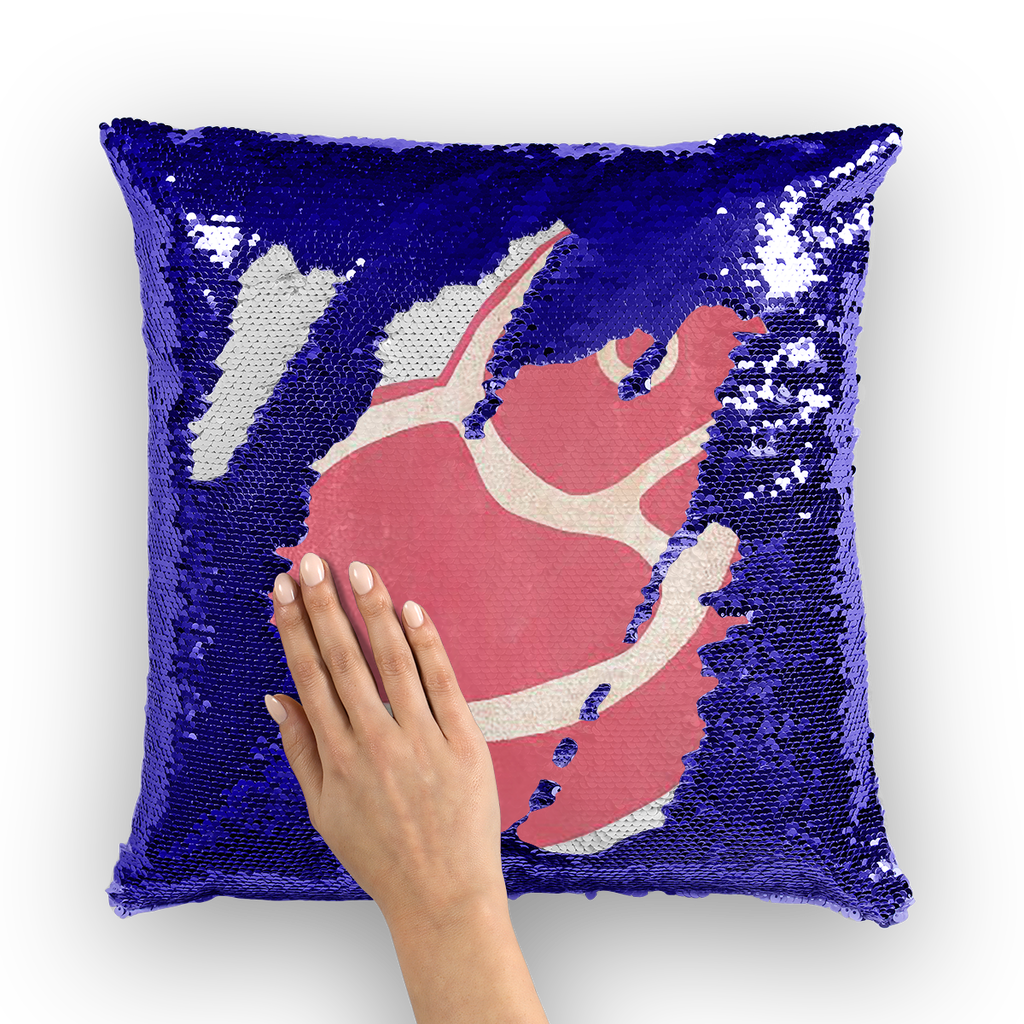 Beef Sequin Cushion Cover featuring a vibrant mermaid design with sequins that change color, perfect for home decor.