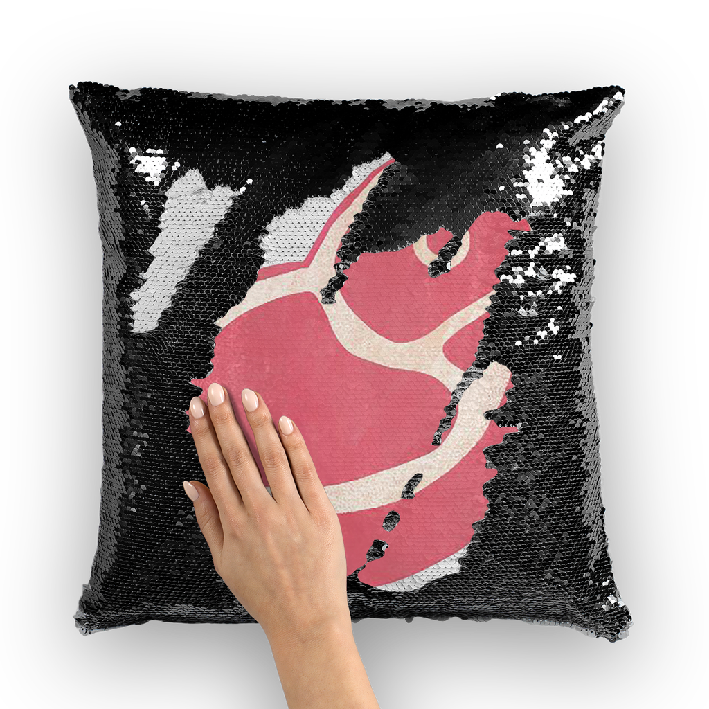 Beef Sequin Cushion Cover featuring a vibrant mermaid design with sequins that change color, perfect for home decor.