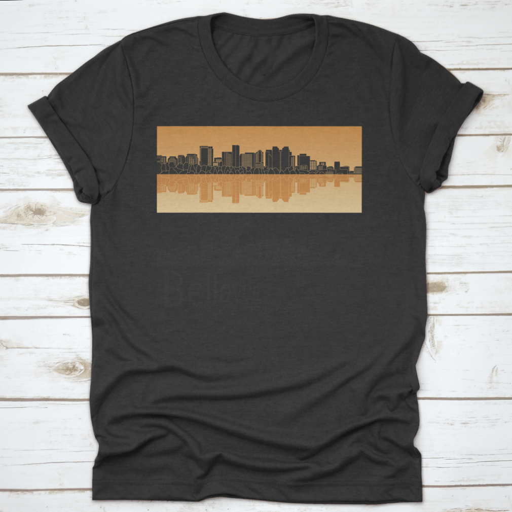 Vector illustration of the Bellevue skyline featuring iconic buildings and cityscape details.