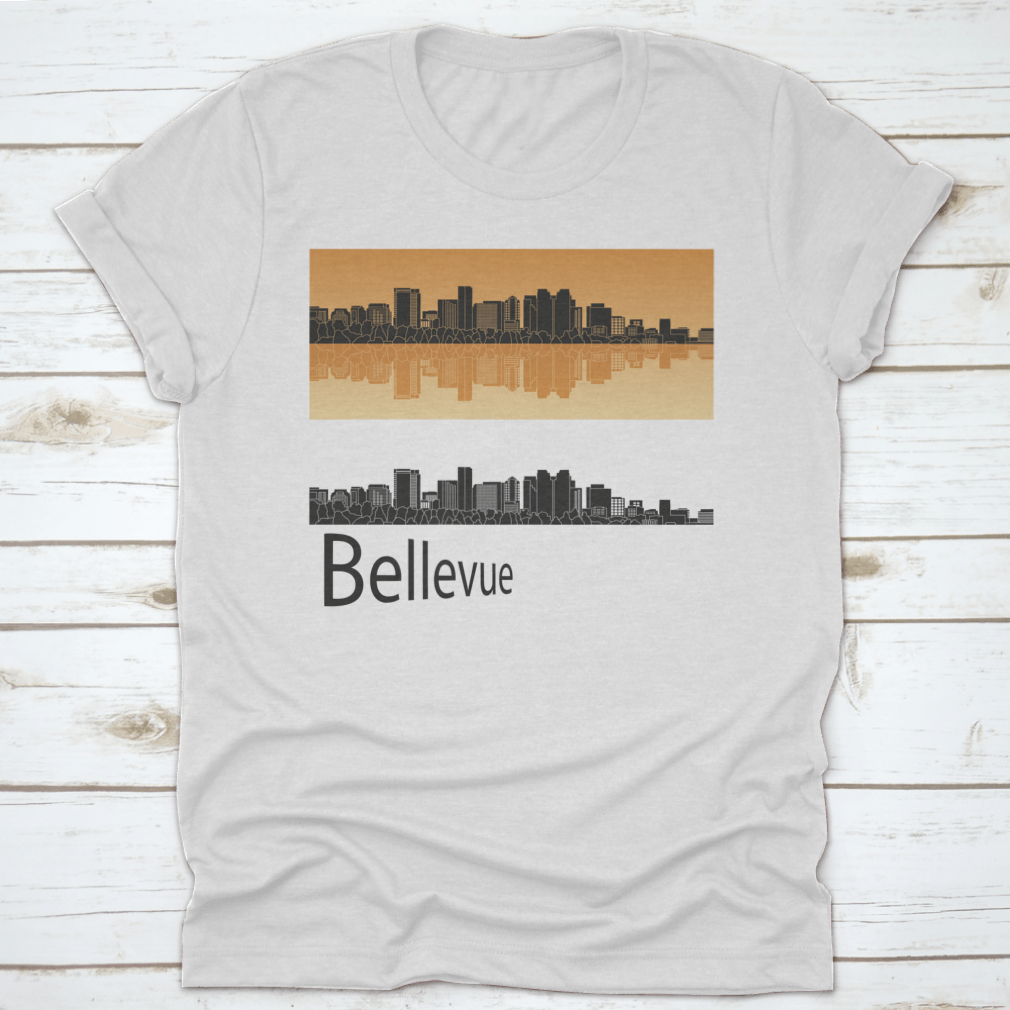 Vector illustration of the Bellevue skyline featuring iconic buildings and cityscape details.