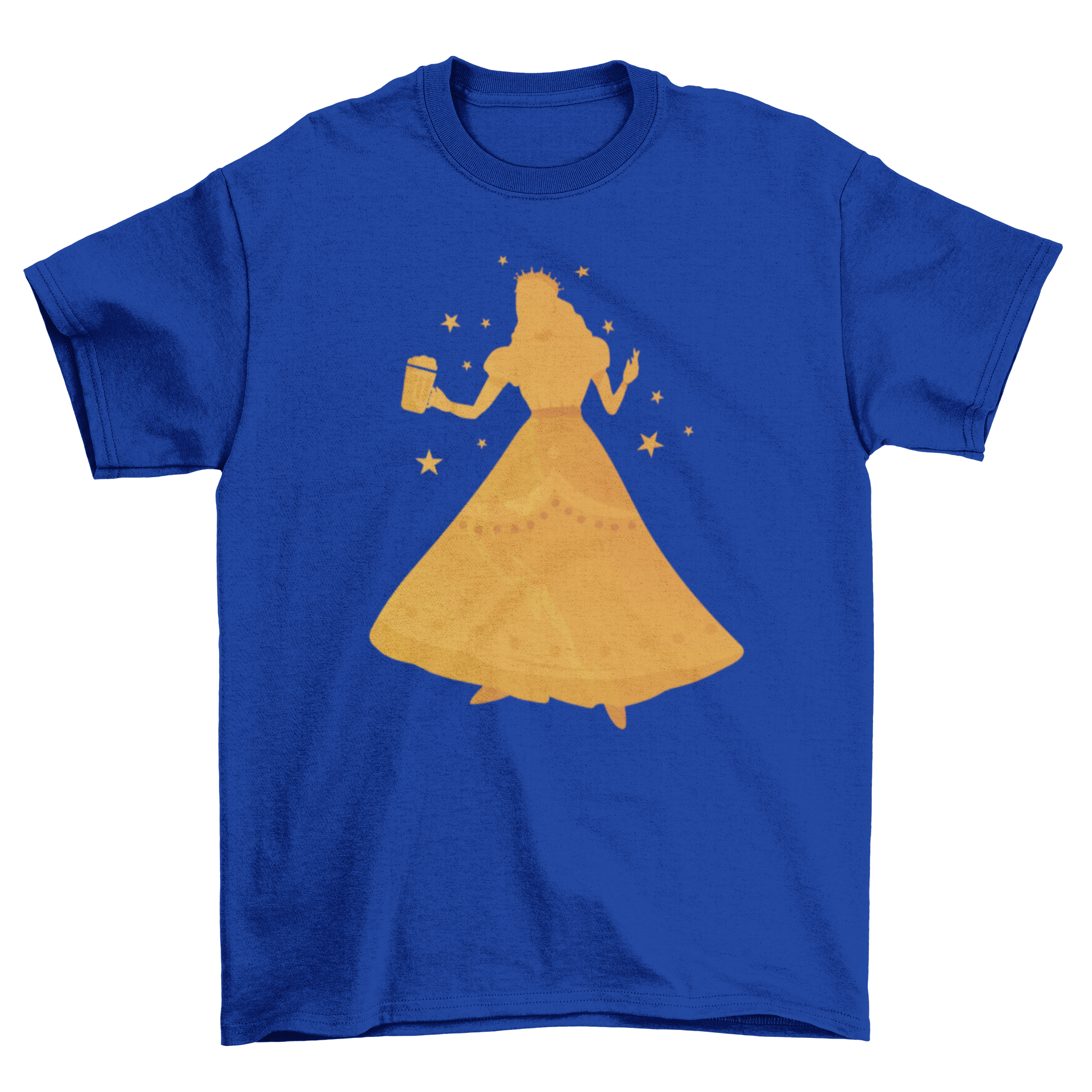 A stylish t-shirt featuring a whimsical beer princess design, perfect for beer enthusiasts.