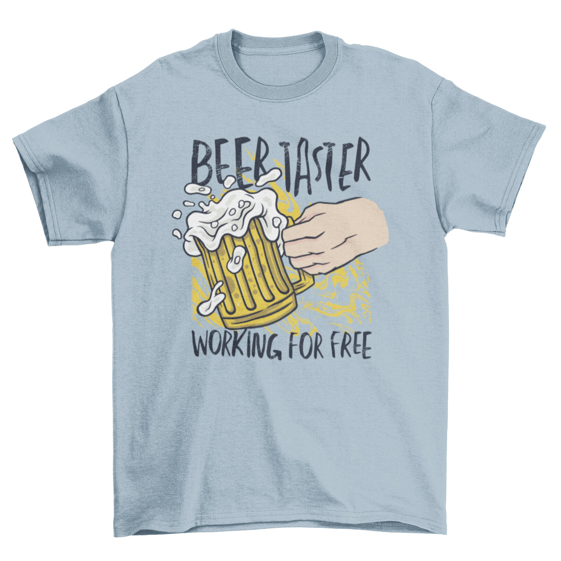 Beer taster t-shirt featuring the quote 'Beer taster working for free' in a stylish design.