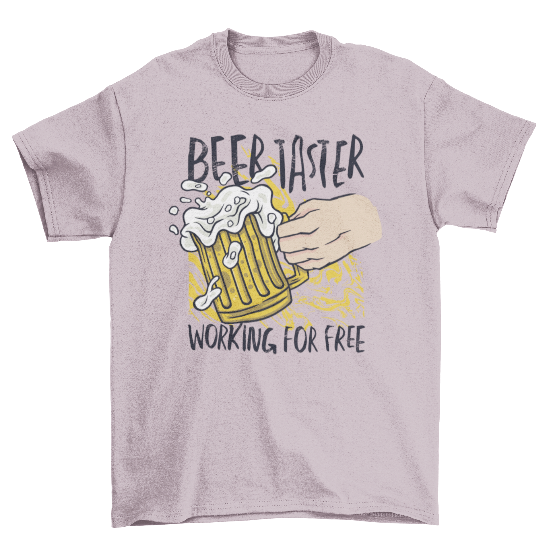 Beer taster t-shirt featuring the quote 'Beer taster working for free' in a stylish design.