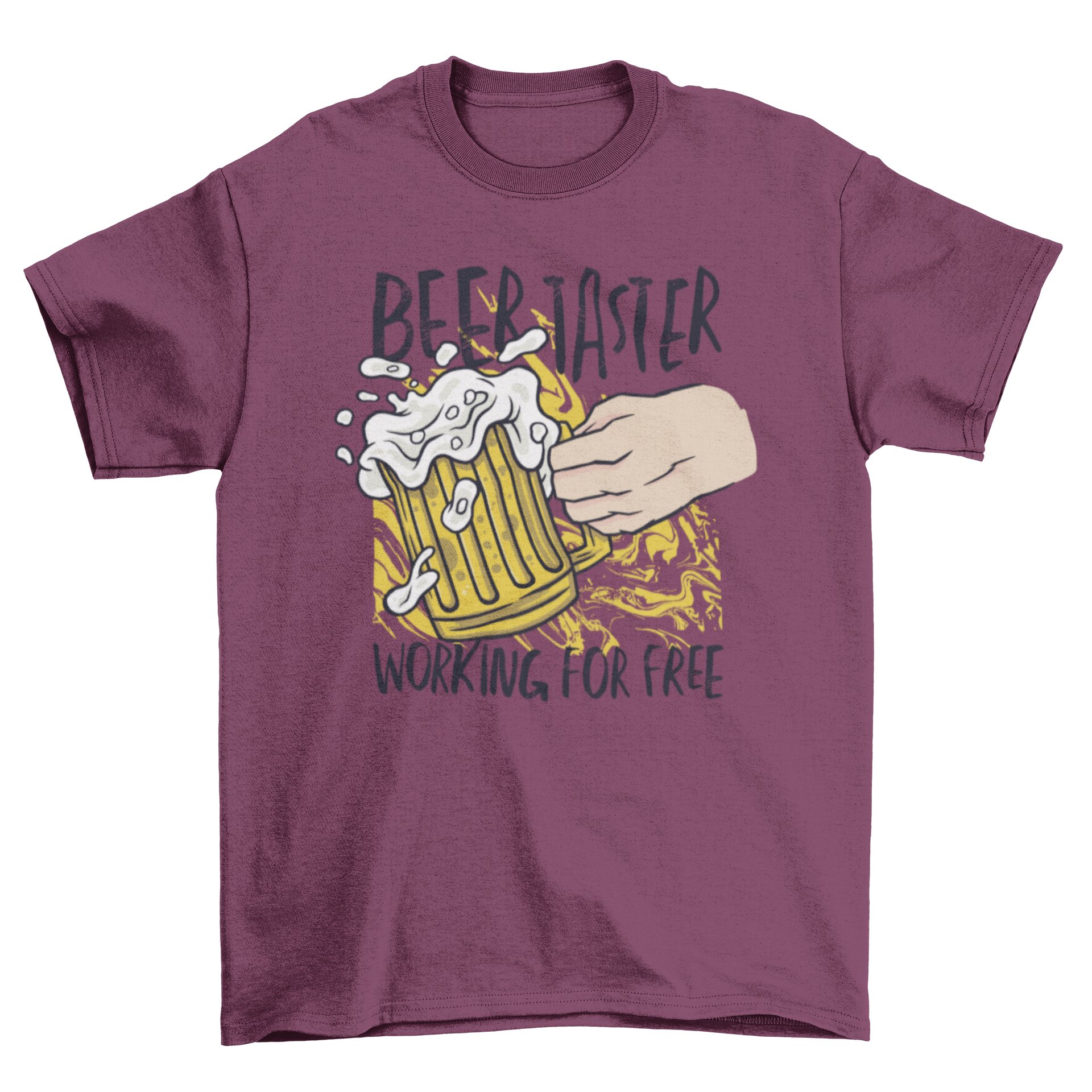 Beer taster t-shirt featuring the quote 'Beer taster working for free' in a stylish design.