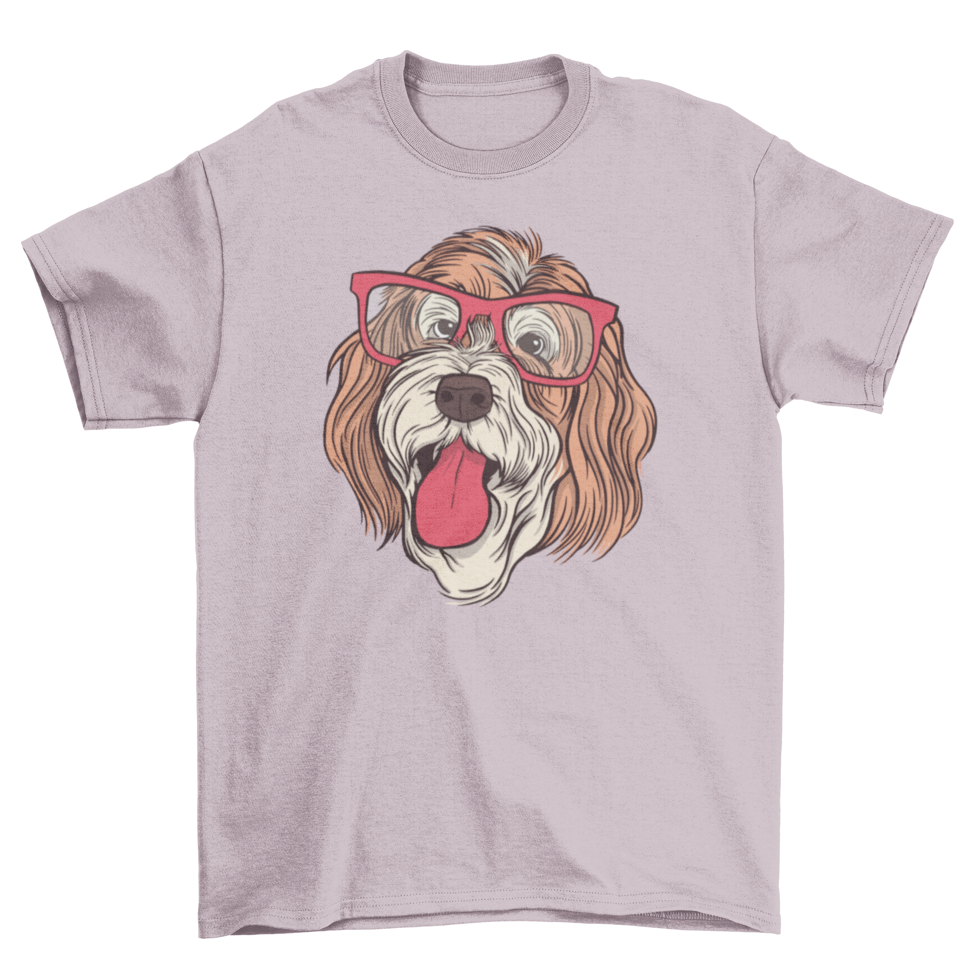 A stylish t-shirt featuring a Bernedoodle dog wearing glasses, perfect for dog lovers.