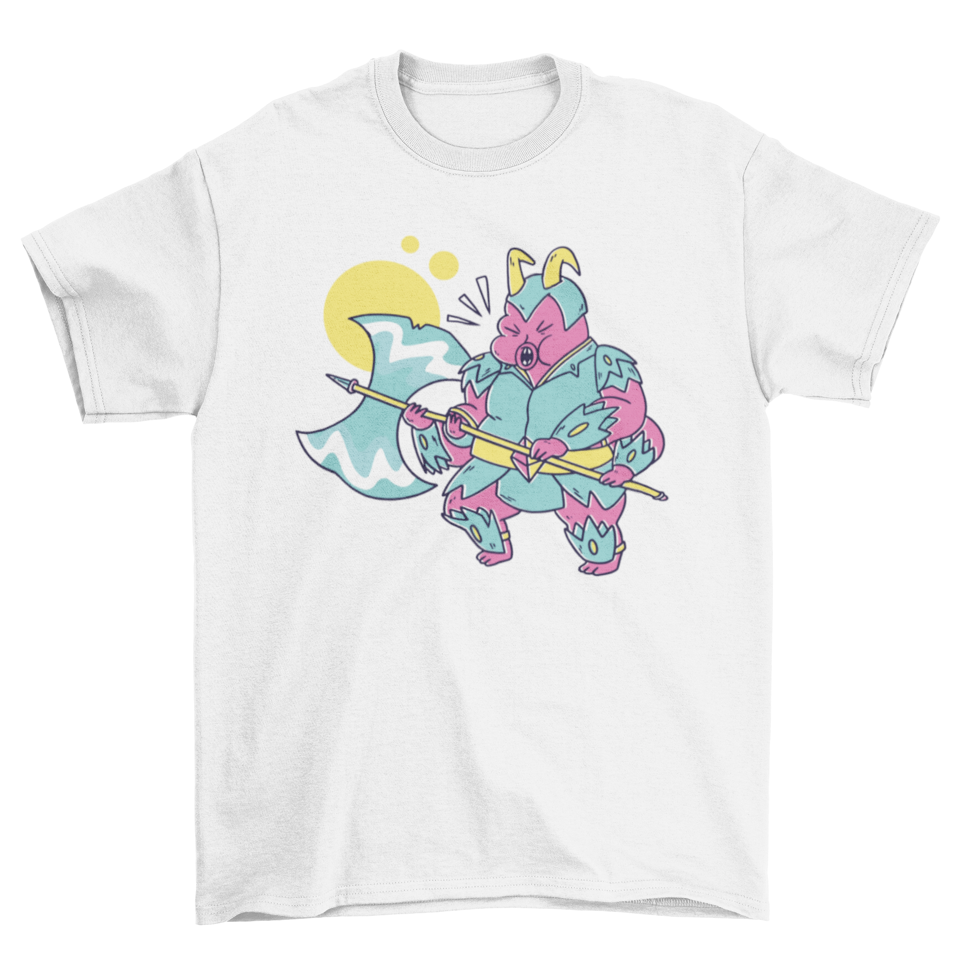 Berserker Tardigrade T-Shirt featuring a colorful illustration of a tardigrade in role-playing berserker attire.