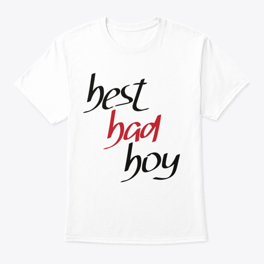 Best Bad Boy Hand Lettering Design T-shirt in grey, showcasing unique lettering and comfortable fit.