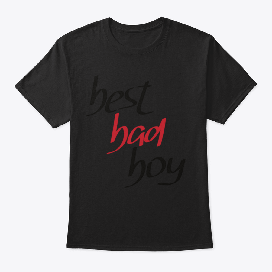 Best Bad Boy Hand Lettering Design T-shirt in grey, showcasing unique lettering and comfortable fit.