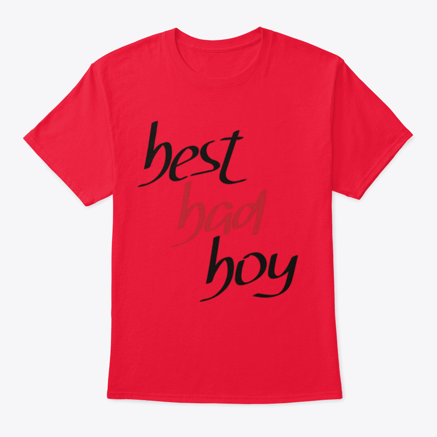 Best Bad Boy Hand Lettering Design T-shirt in grey, showcasing unique lettering and comfortable fit.