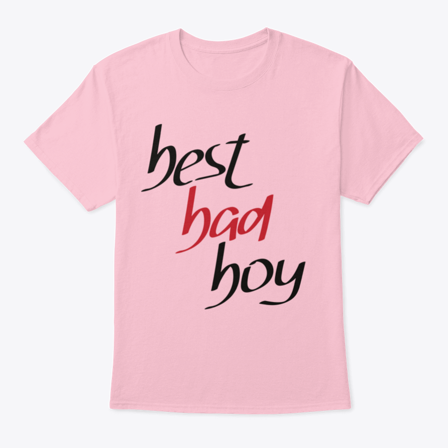 Best Bad Boy Hand Lettering Design T-shirt in grey, showcasing unique lettering and comfortable fit.