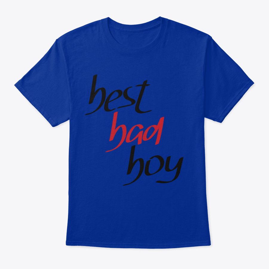 Best Bad Boy Hand Lettering Design T-shirt in grey, showcasing unique lettering and comfortable fit.