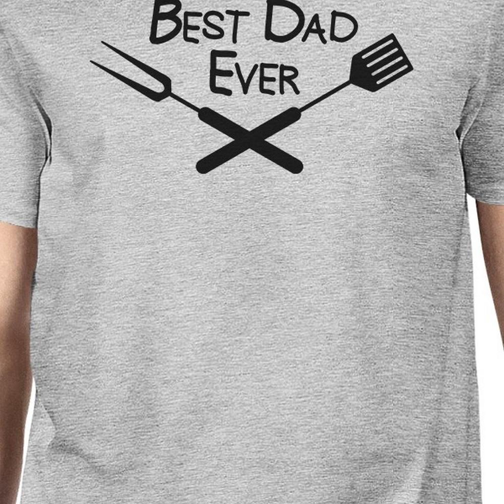 Best BBQ Dad Men's Gray Funny Graphic T-Shirt featuring a humorous graphic design, made from 100% ring spun cotton for comfort.