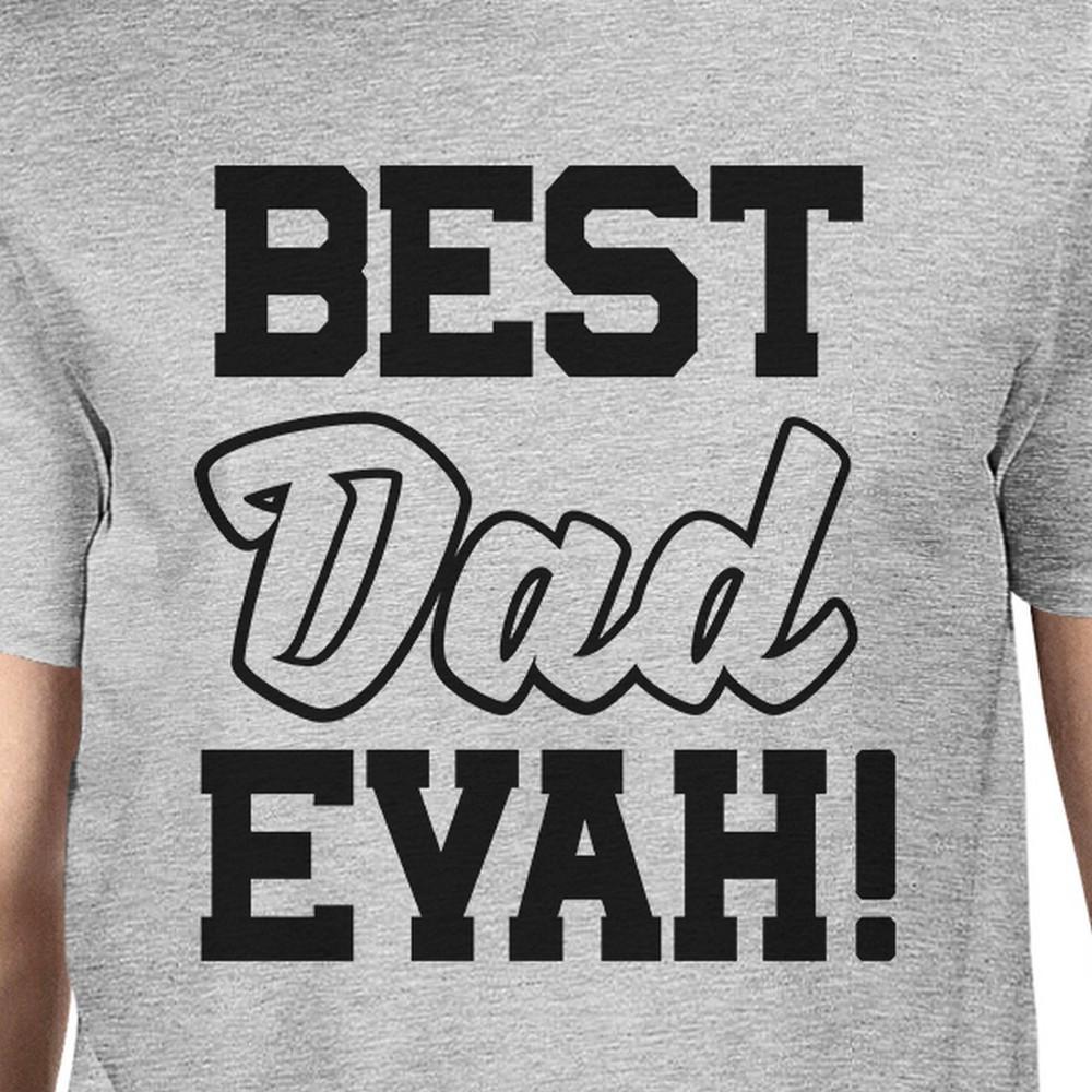 Men's grey t-shirt featuring a unique 'Best Dad Ever' graphic design, made from 100% ring spun cotton for comfort.